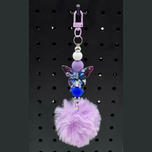 Beaded Pom Pom Keychains/Bag Charms