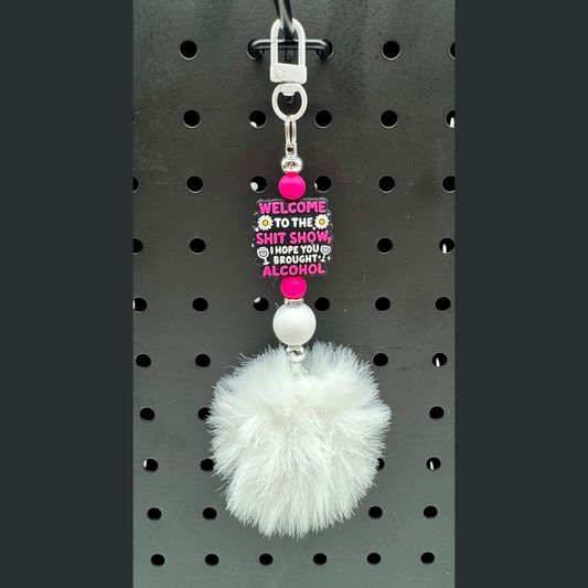 Beaded Pom Pom Keychains/Bag Charms